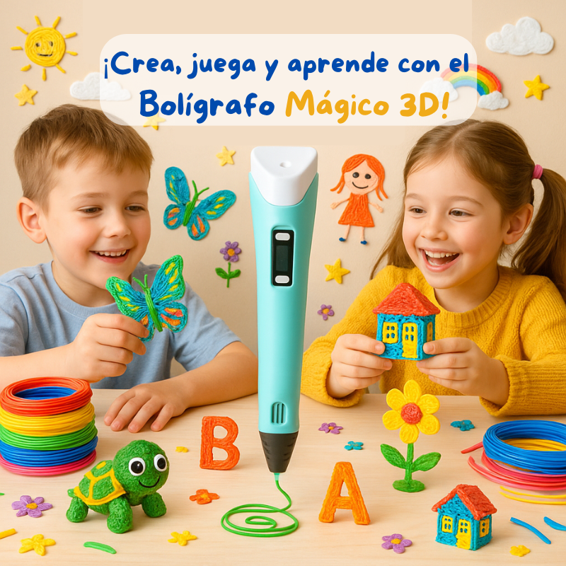 Bolígrafo Mágico 3D + 6 Recambios Color